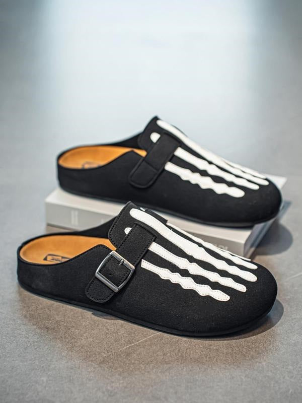 Black men���������s Closed Toe Backless Slides Half Slippers Casual Outdoor Wear