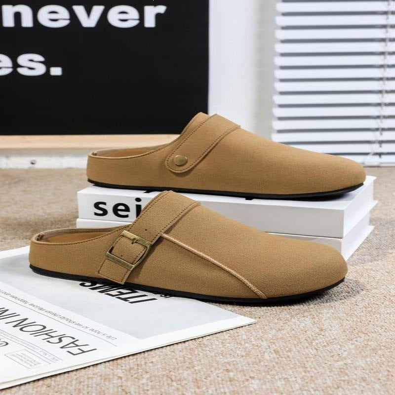 Khaki men���������s Soft Sole Slides Casual Summer Soft Bottom Slippers