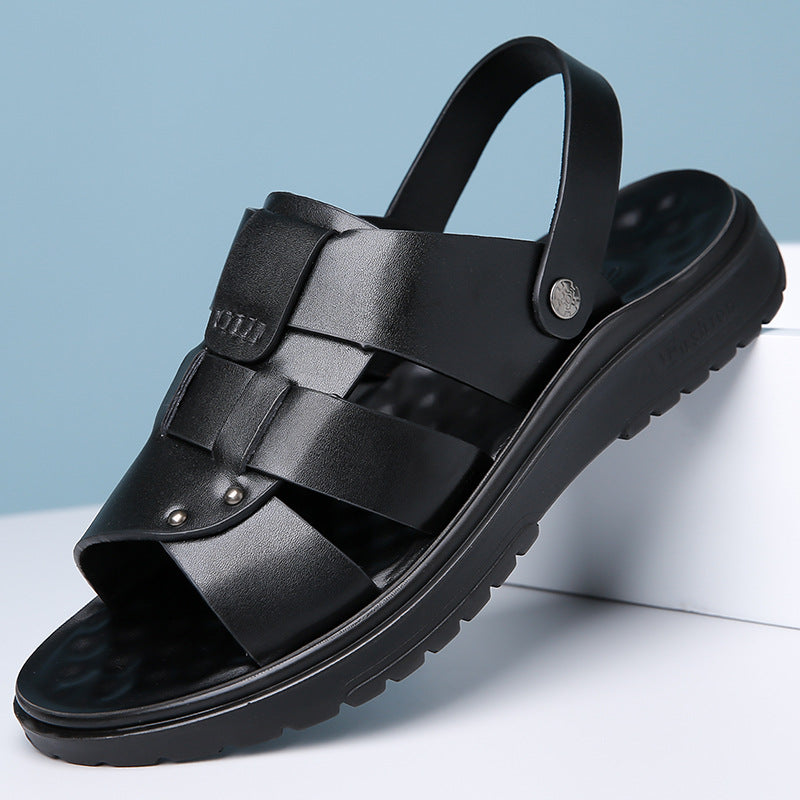 Men's Leather Sandals Soft Sole Comfortable All Match Beach wear