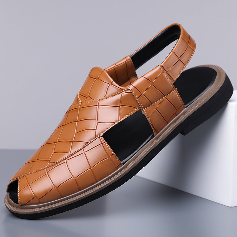Black men���������s Roman Sandals Casual Summer Beach Sandals Large Size
