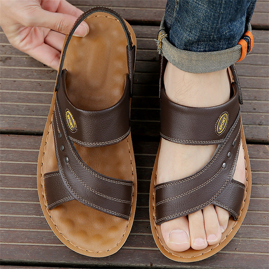 Men’s Genuine Leather Thick Sole Non Slip Wear Resistant Casual