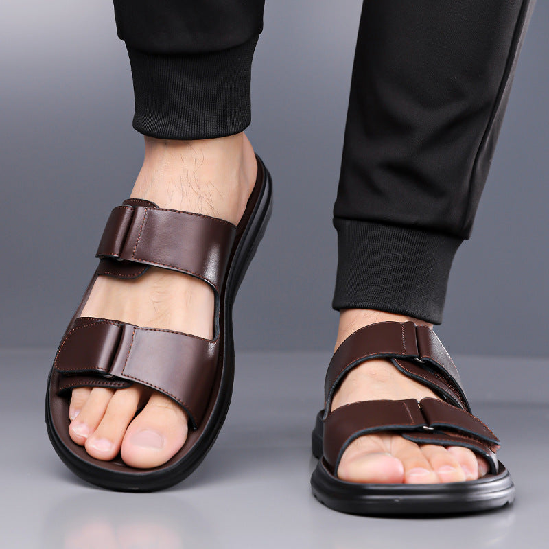 Men’s Roman Sandals Buckle PU Leather Breathable Casual Summer