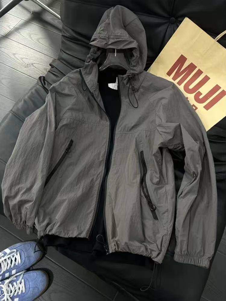 Unisex Hooded Ice Silk Sun Protection Jacket Ultra Lightweight