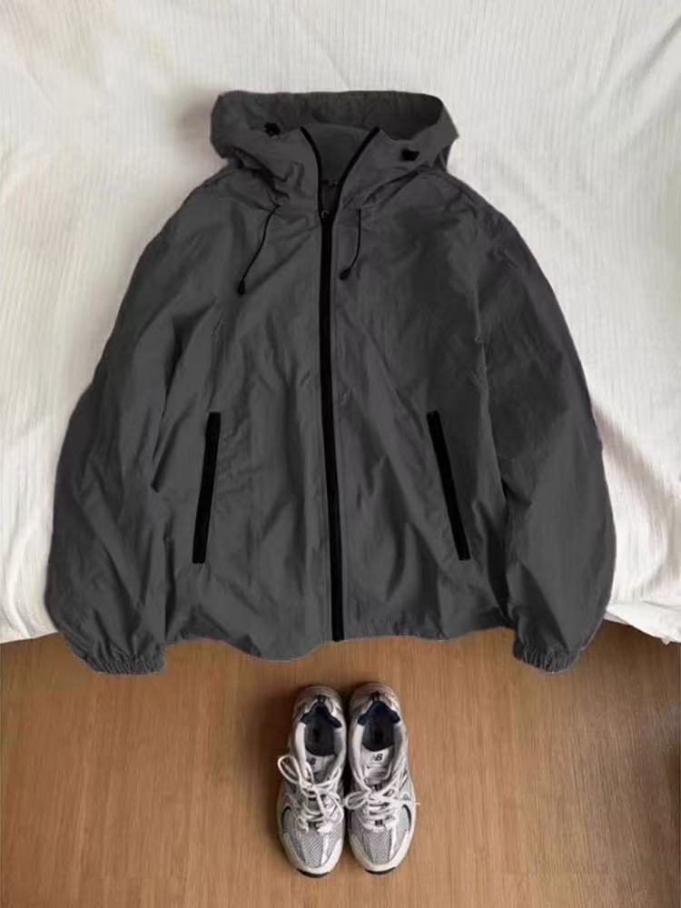 Unisex Hooded Ice Silk Sun Protection Jacket Ultra Lightweight