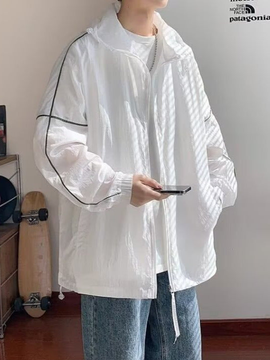Unisex Ice Silk Hooded Sun Protection Jacket Lightweight