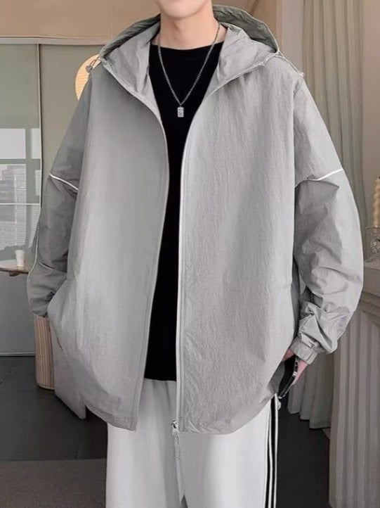 Unisex Ice Silk Hooded Sun Protection Jacket Lightweight