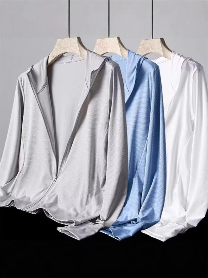 Unisex Ice Silk Mesh Sun Protection Jacket Lightweight Breathable