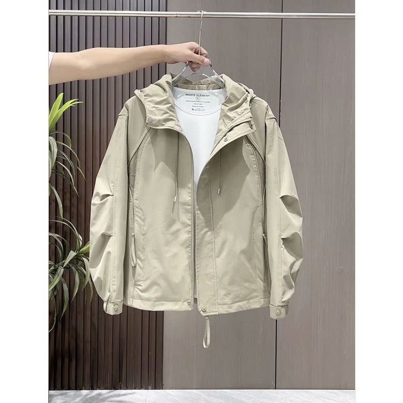 Men’s Korean Style Hooded Casual Windbreaker Jacket Youth Outdoor