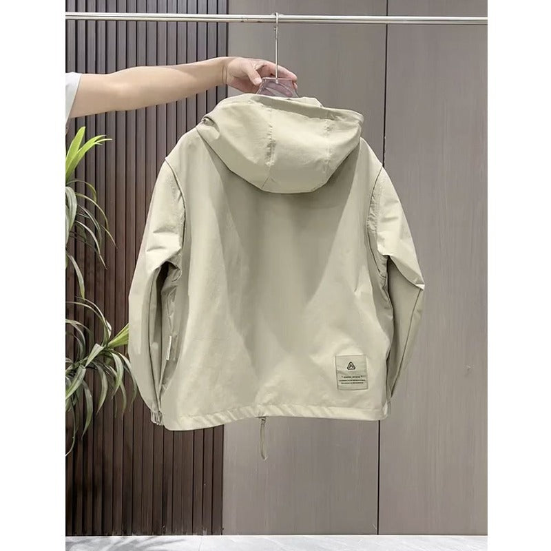 Men’s Korean Style Hooded Casual Windbreaker Jacket Youth Outdoor