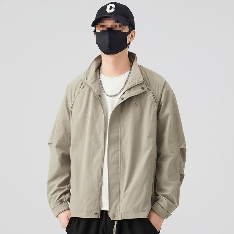 Men’s Stand Collar Pilot Jacket Casual Baseball Style Workwear