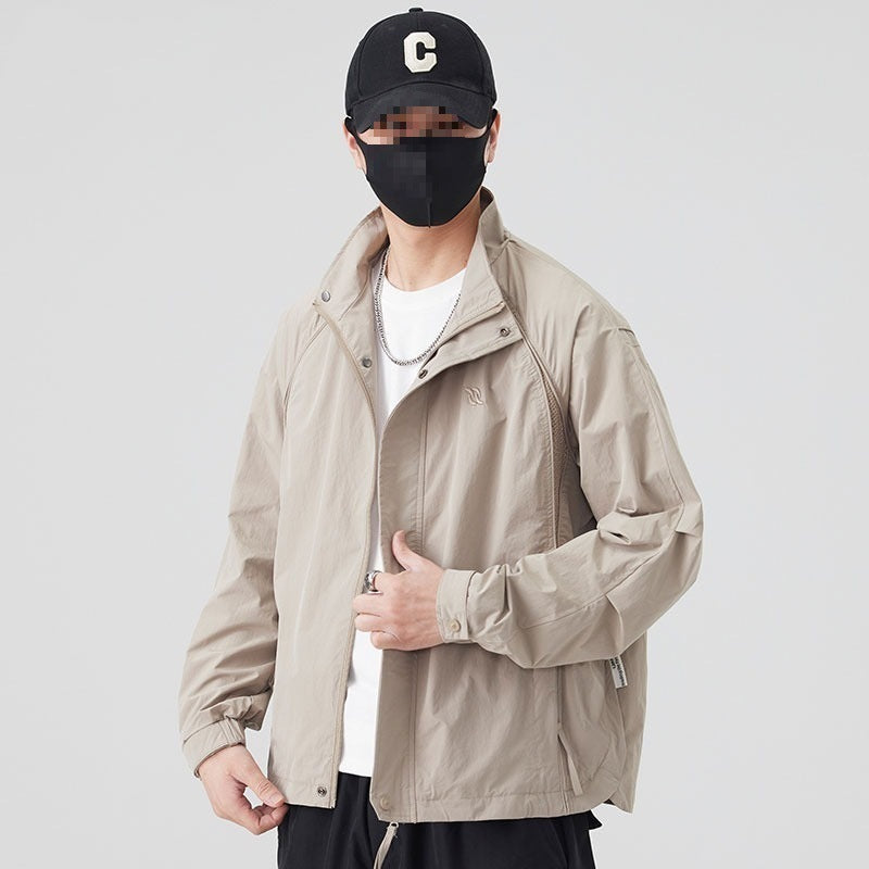 Men’s Stand Collar Pilot Jacket Casual Baseball Style Workwear