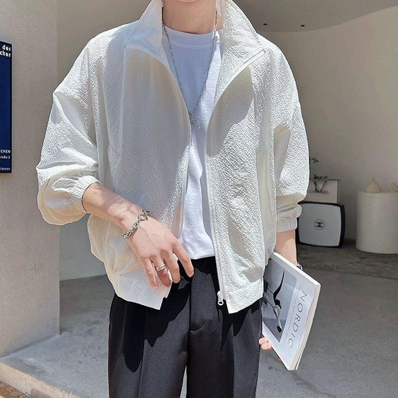 Men’s Stand Collar Sun Protection Jacket Lightweight Breathable
