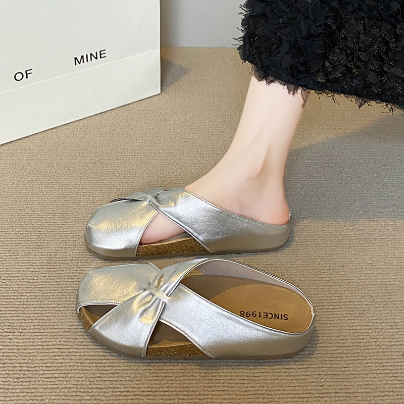 Birkenstock Style Hollow Closed Toe Slippers Women Casual Flats