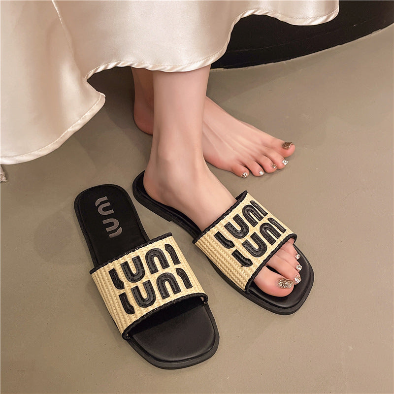 Rhinestone French Flip Flops Women Casual Beach Summer Sandals