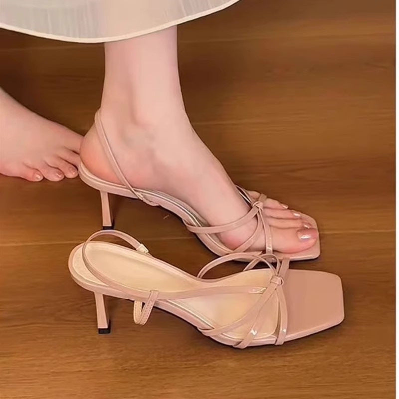 Gold Wide Fit Low Heel Sandals Women Comfortable Summer Outer Slippers