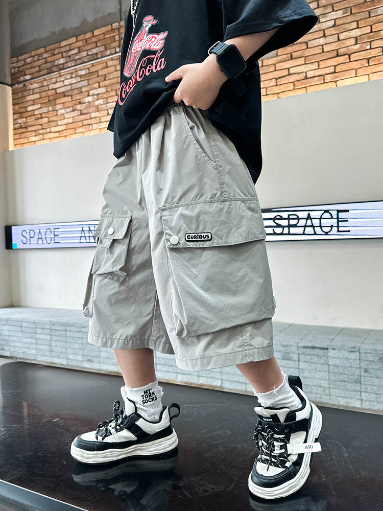 Boys Summer Cargo Shorts Breathable Casual Big Kids Versatile