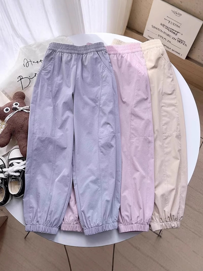 Ice Silk Anti Mosquito Quick Dry Girls Summer Sports Pants