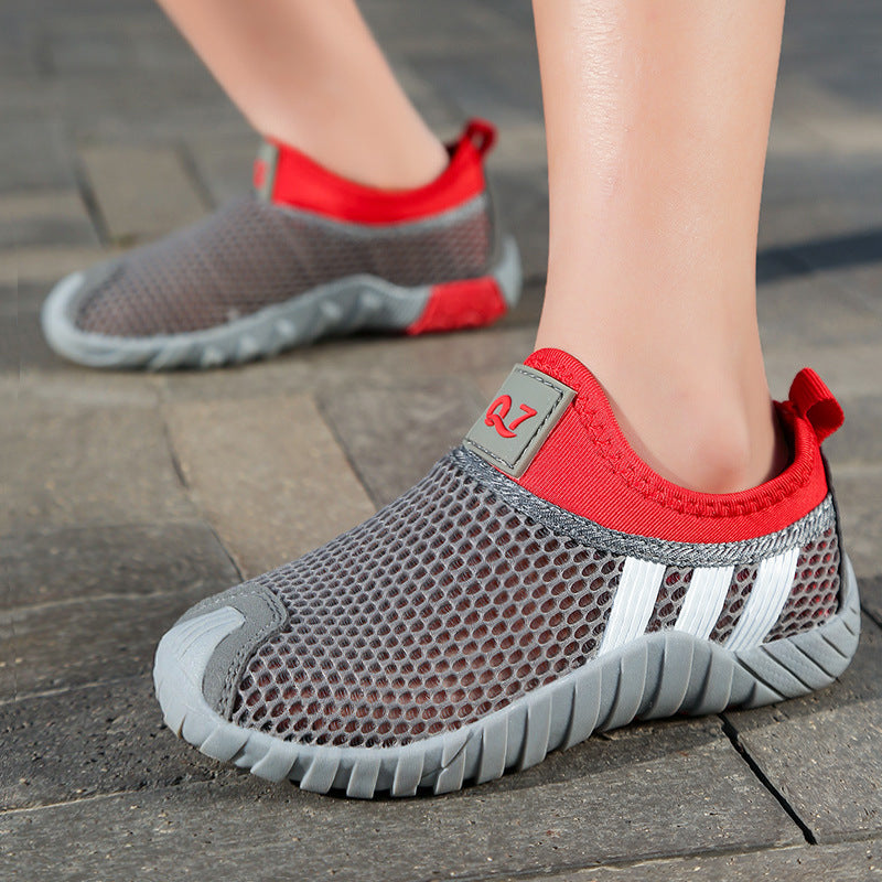 Boys Breathable Mesh Slip On Sports Shoes Casual Running Wear