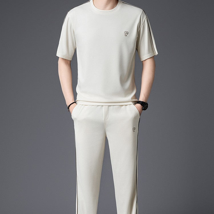 Men's Ice Silk Casual Suit with Real Pockets
