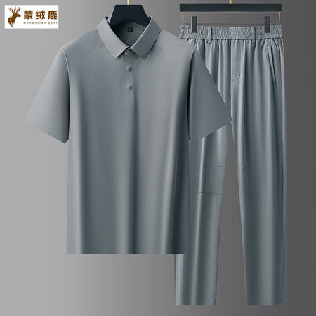 Cool Rice men's Luxury Ice Silk Quick-Drying Casual Suit