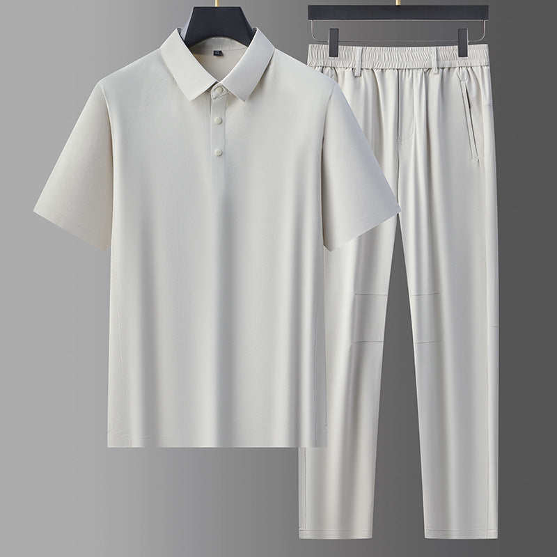 Men's Luxury Ice Silk Quick-Drying Casual Suit