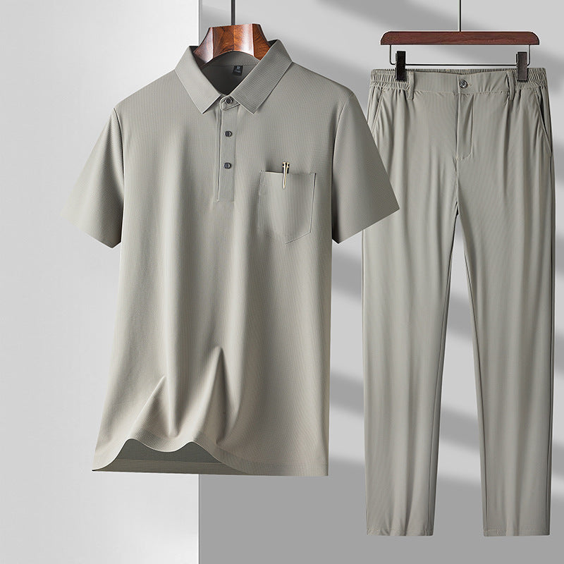 Men's Ice Silk Business Casual Trousers Suit