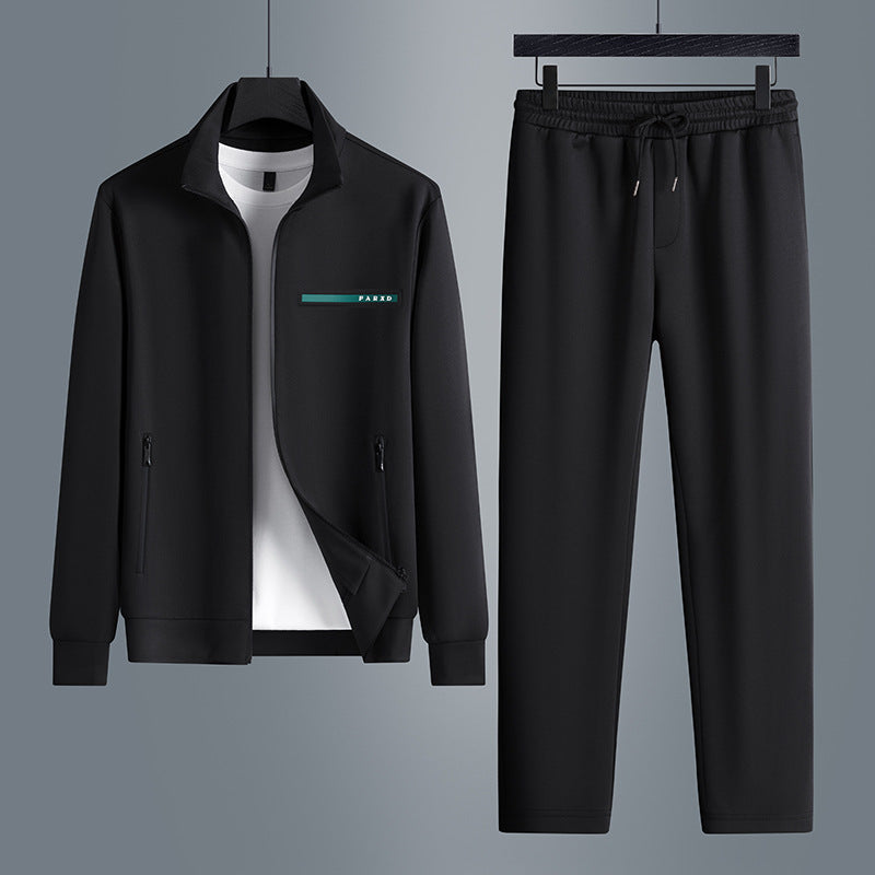 Men's Cardigan Stand-Collar Casual Sports Trousers Suit