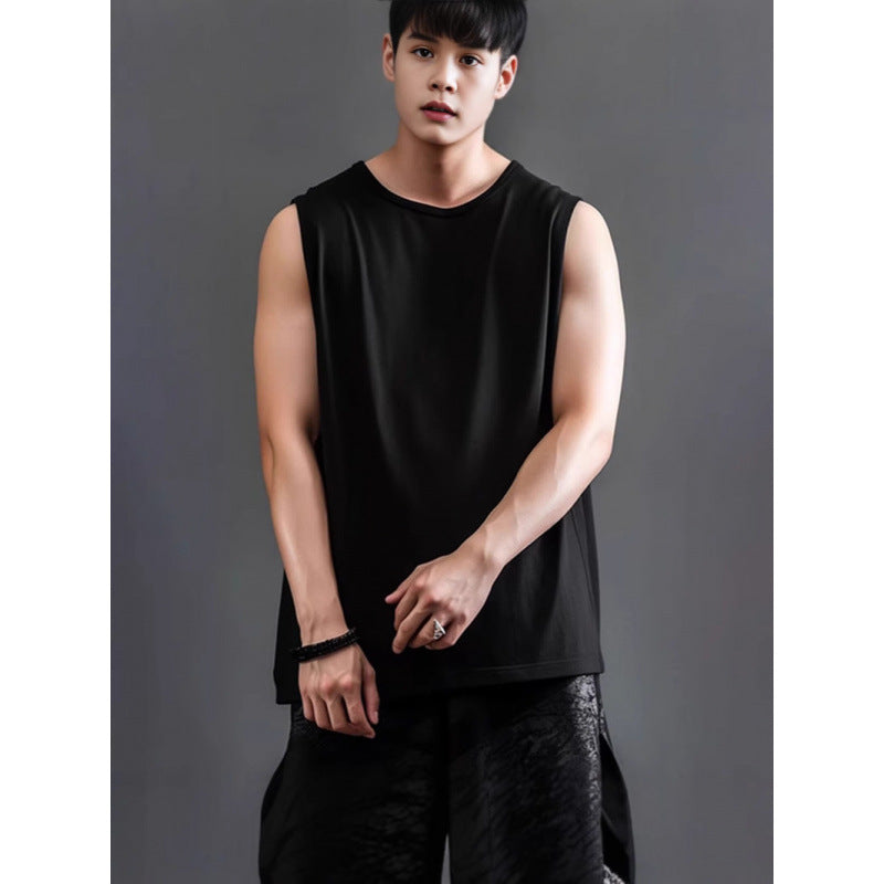 Unisex 240g Combed Cotton Loose Sleeveless T-Shirt Vest