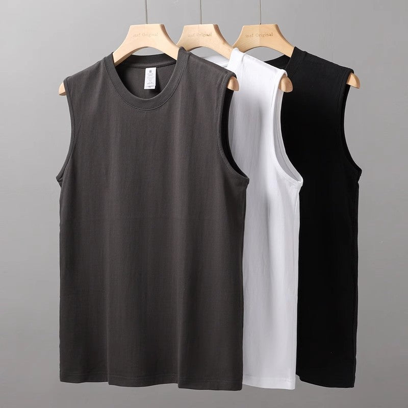 Men's 240g Combed Cotton Heavyweight Sports Fitness Sleeveless