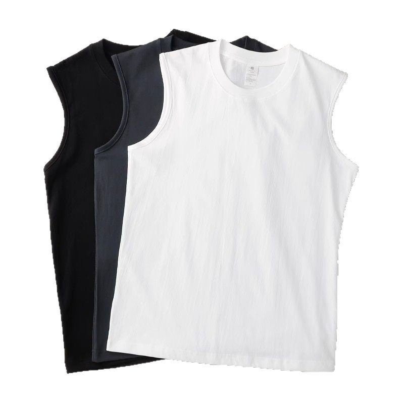 Men's 240g Combed Siro Spinning Wide-Shoulder Outerwear Vest