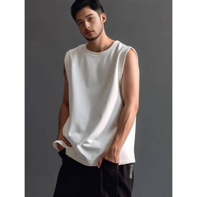 Unisex 240g Combed Cotton Loose Sleeveless T-Shirt Vest
