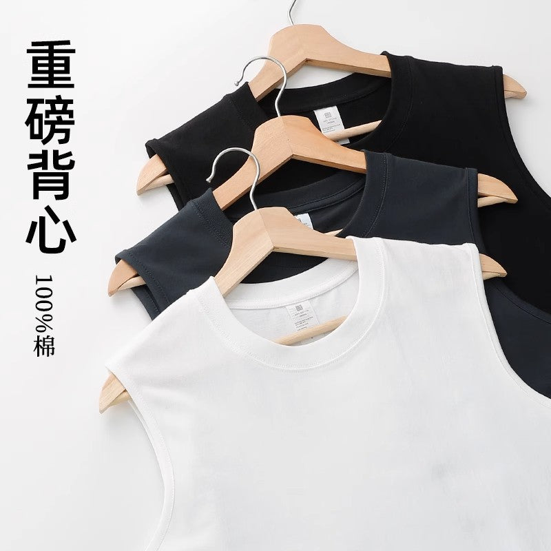 Men's 240g Combed Siro Spinning Wide-Shoulder Outerwear Vest