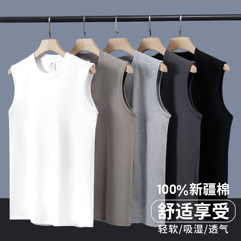 Unisex 240g Combed Cotton Loose Sleeveless T-Shirt Vest
