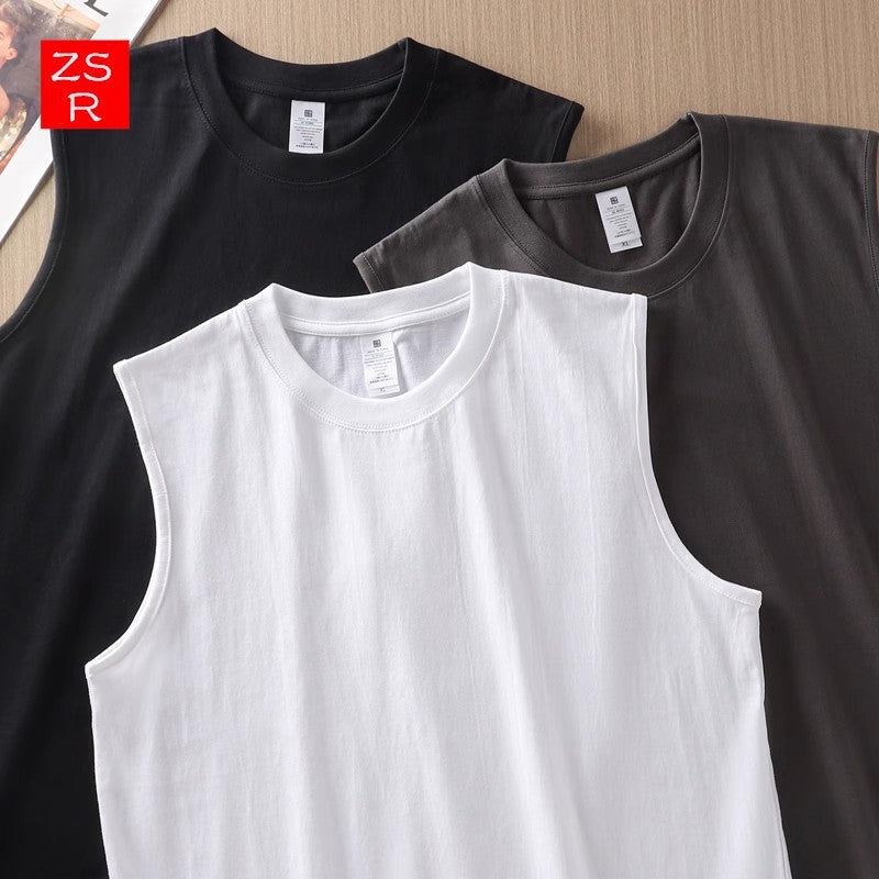 Men's 240g Combed Cotton Heavyweight Sports Fitness Sleeveless