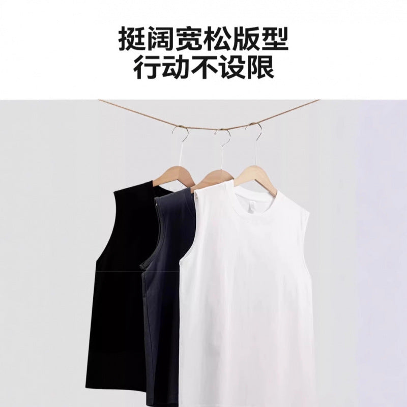 Unisex 240g Combed Cotton Loose Sleeveless T-Shirt Vest
