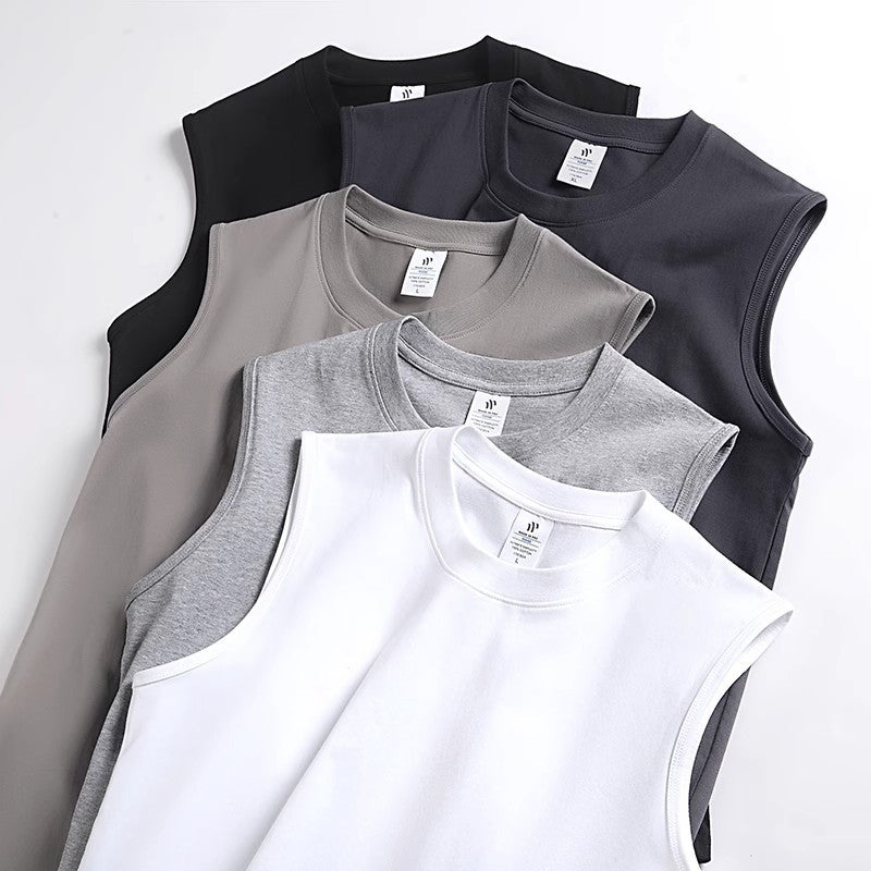 Unisex 240g Combed Cotton Loose Sleeveless T-Shirt Vest