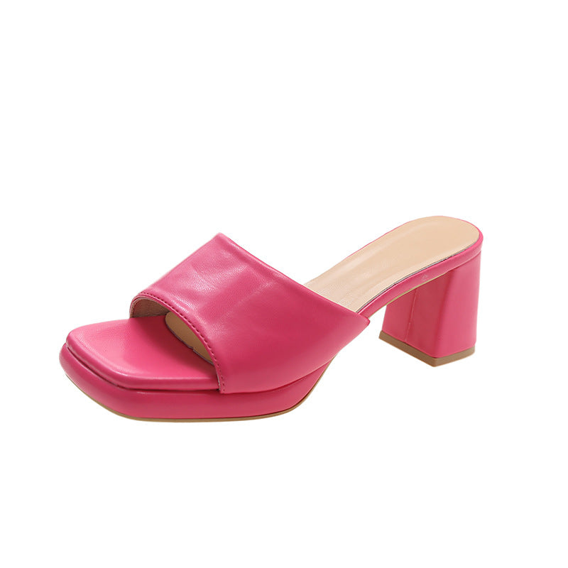Thick Heel High Heel Sandals Women Elegant Outdoor Summer