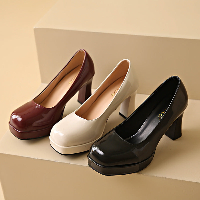 Women's Plus Size Side-Hollow 12cm Red Bottom Heels