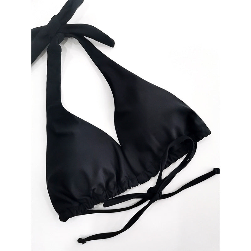 Women's Sexy Solid-Color Strappy Bikini Set