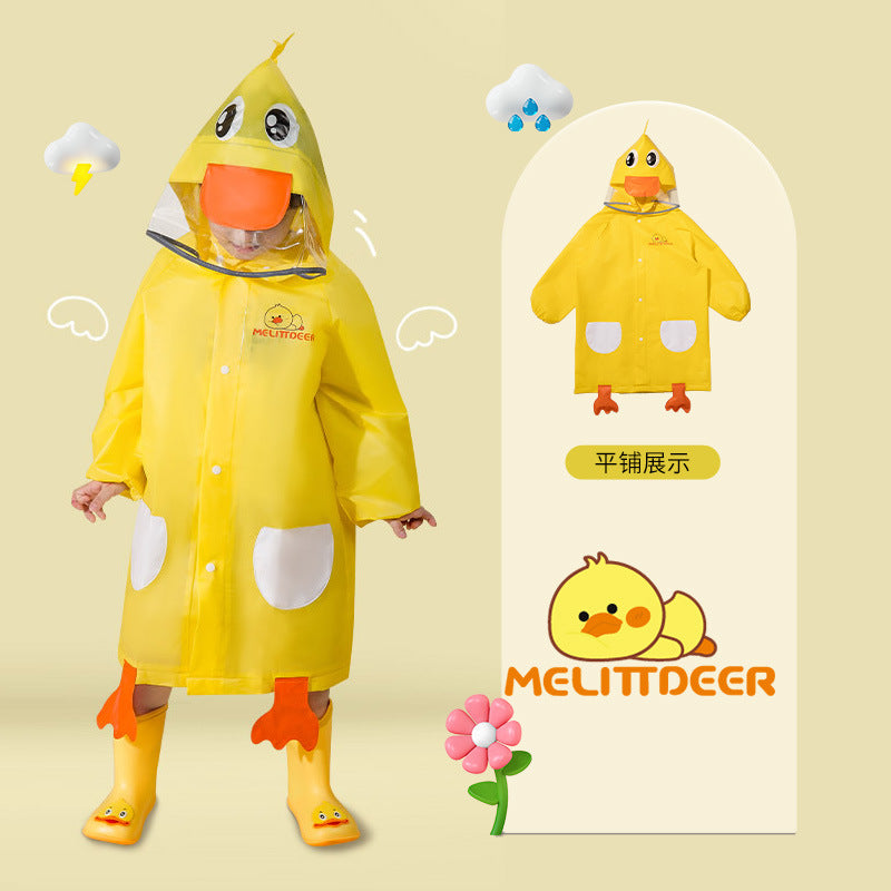 Kids Cartoon EVA Raincoat Waterproof Hooded Poncho Jacket