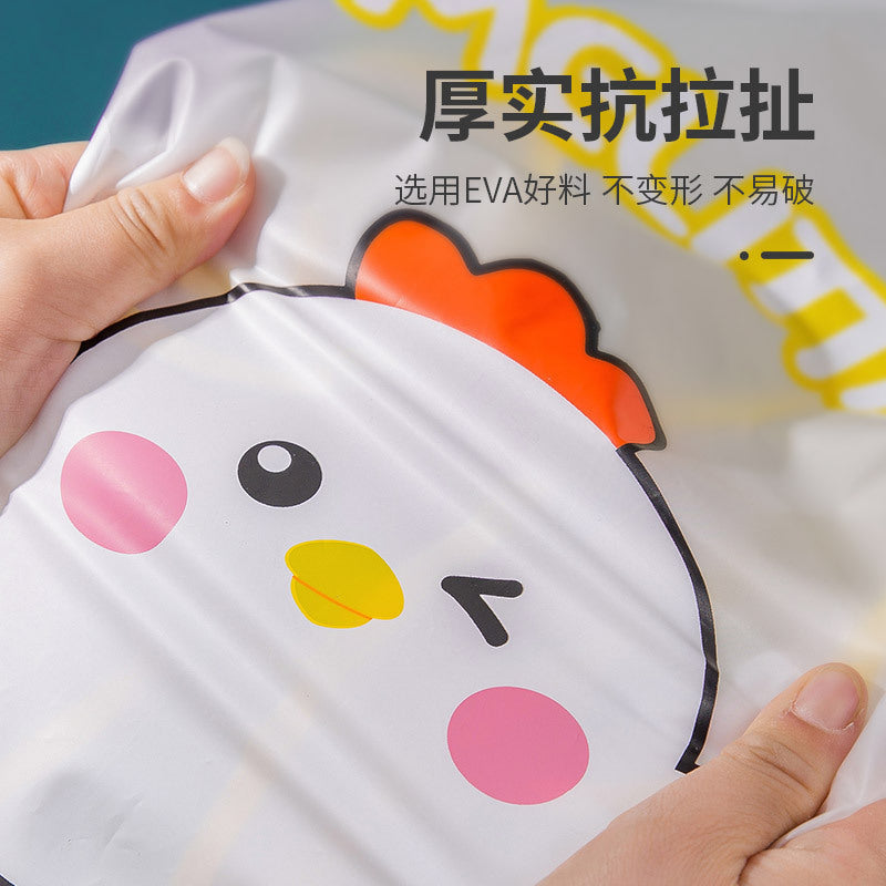 Kids Transparent EVA Raincoat Cartoon Hooded Waterproof Poncho