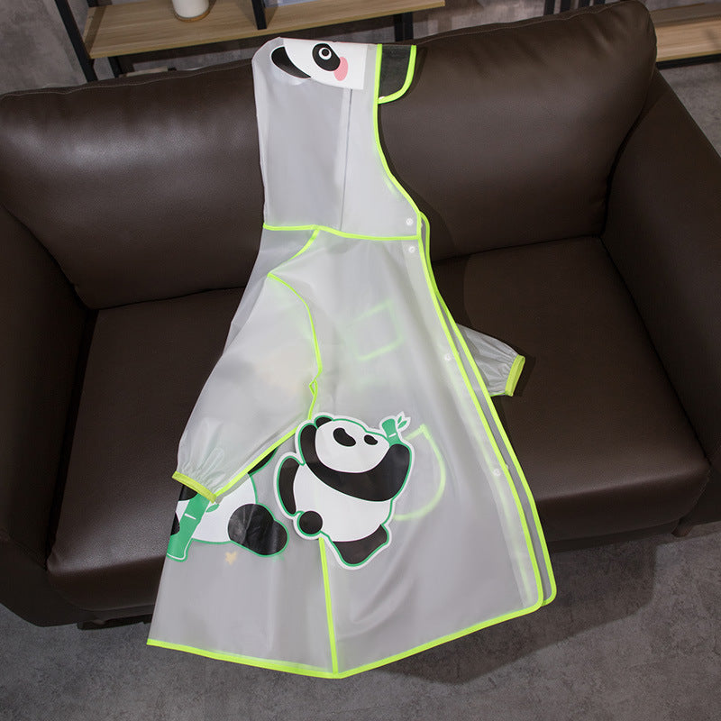 Kids Transparent EVA Raincoat Cartoon Waterproof Hooded Poncho