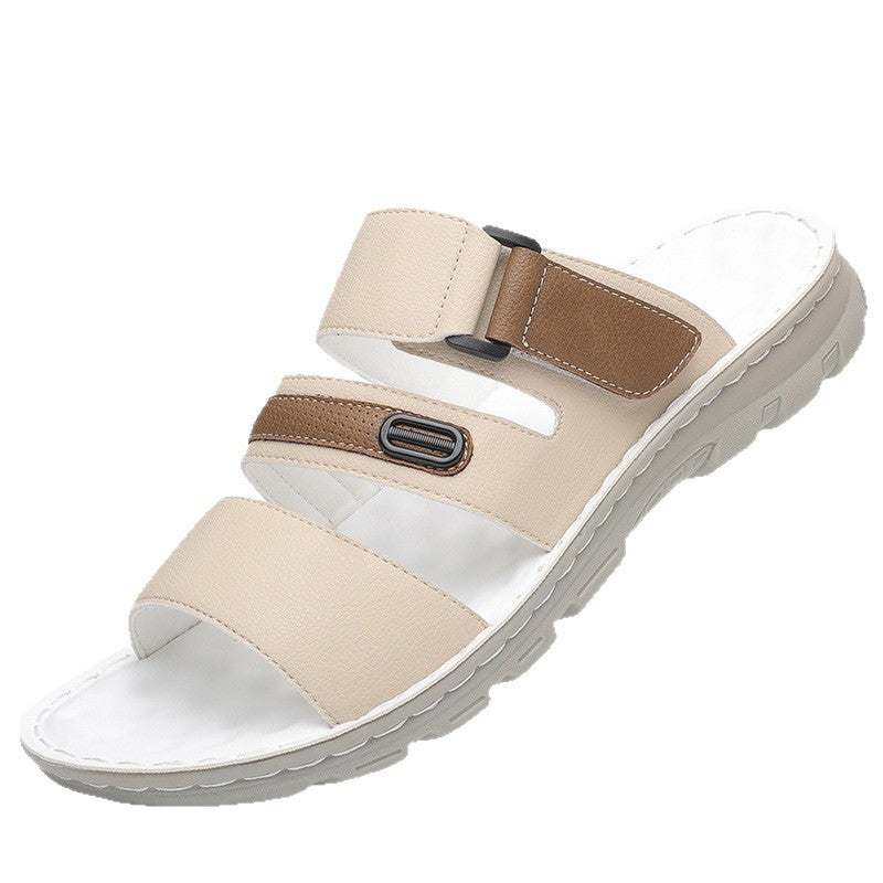 White Men's Casual Beach Sandals Convertible Outdoor Slippers