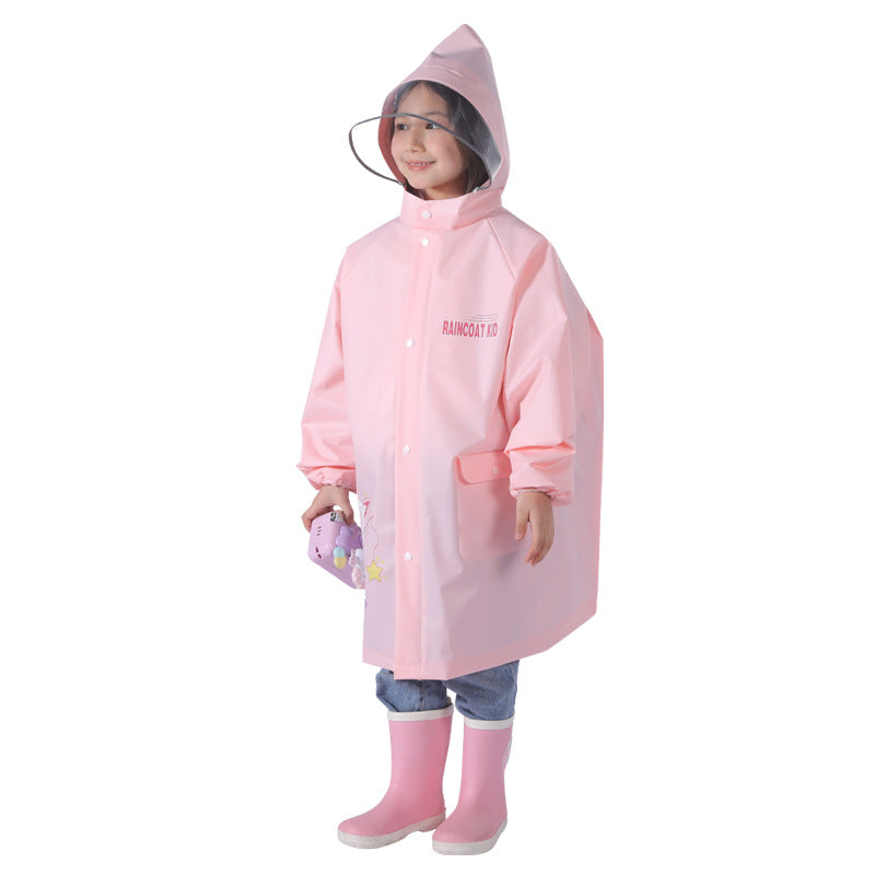 Kids Full Coverage EVA Raincoat with Backpack Space Poncho