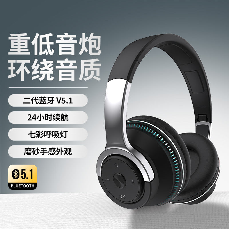 Stereo Bass Bluetooth Gaming Headphones with LED Light
