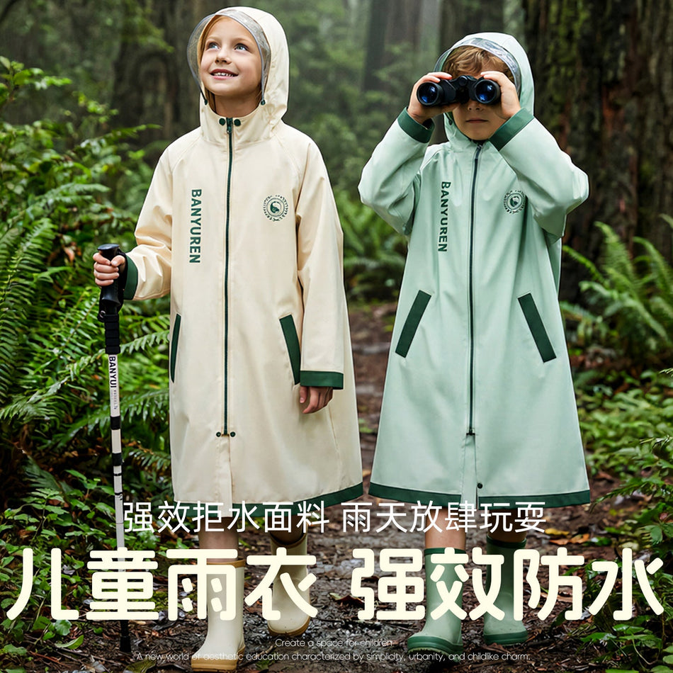 Kids Waterproof EVA Raincoat with Backpack Compartment