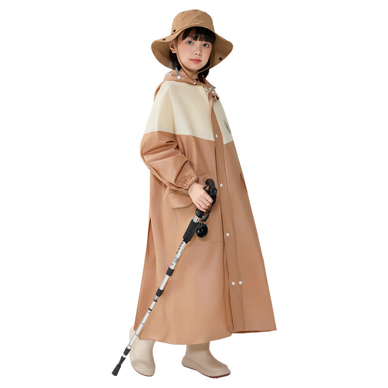 Kids Long EVA Raincoat Waterproof Cycling Poncho Jacket