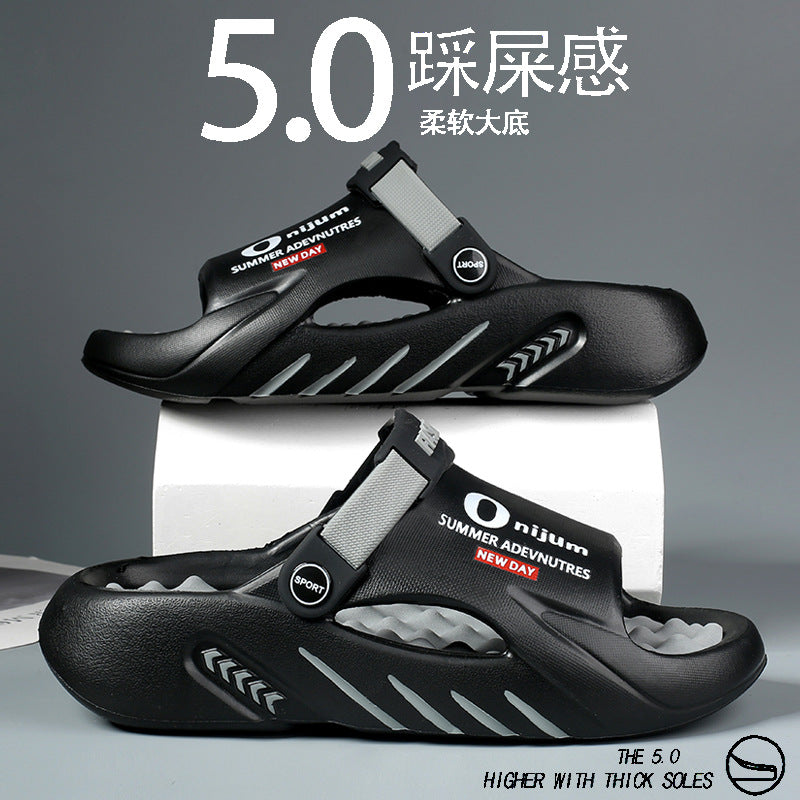 Men's Breathable Thick Sole Sandals Non-Slip Beach Slippers