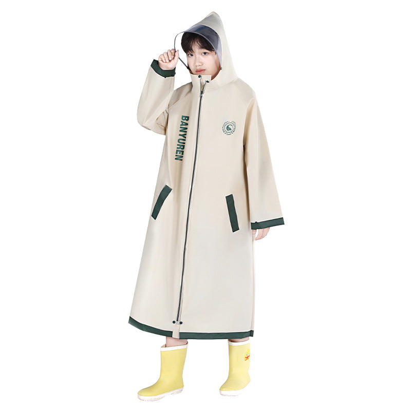 Kids Long EVA Raincoat Waterproof Full Body School Poncho