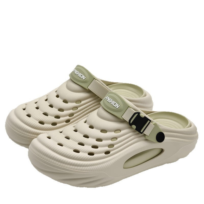 Charcoal Men's Dual-Use Closed Toe Clogs Soft Sole Beach Sandals
